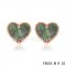 Replica Van Cleef & Arpels Sweet Alhambra Heart Pink Earrings,Brown Mother-Of-Pearl